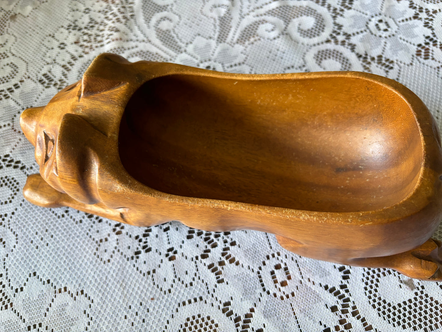 Vintage Wooden Pig Bowl/Planter