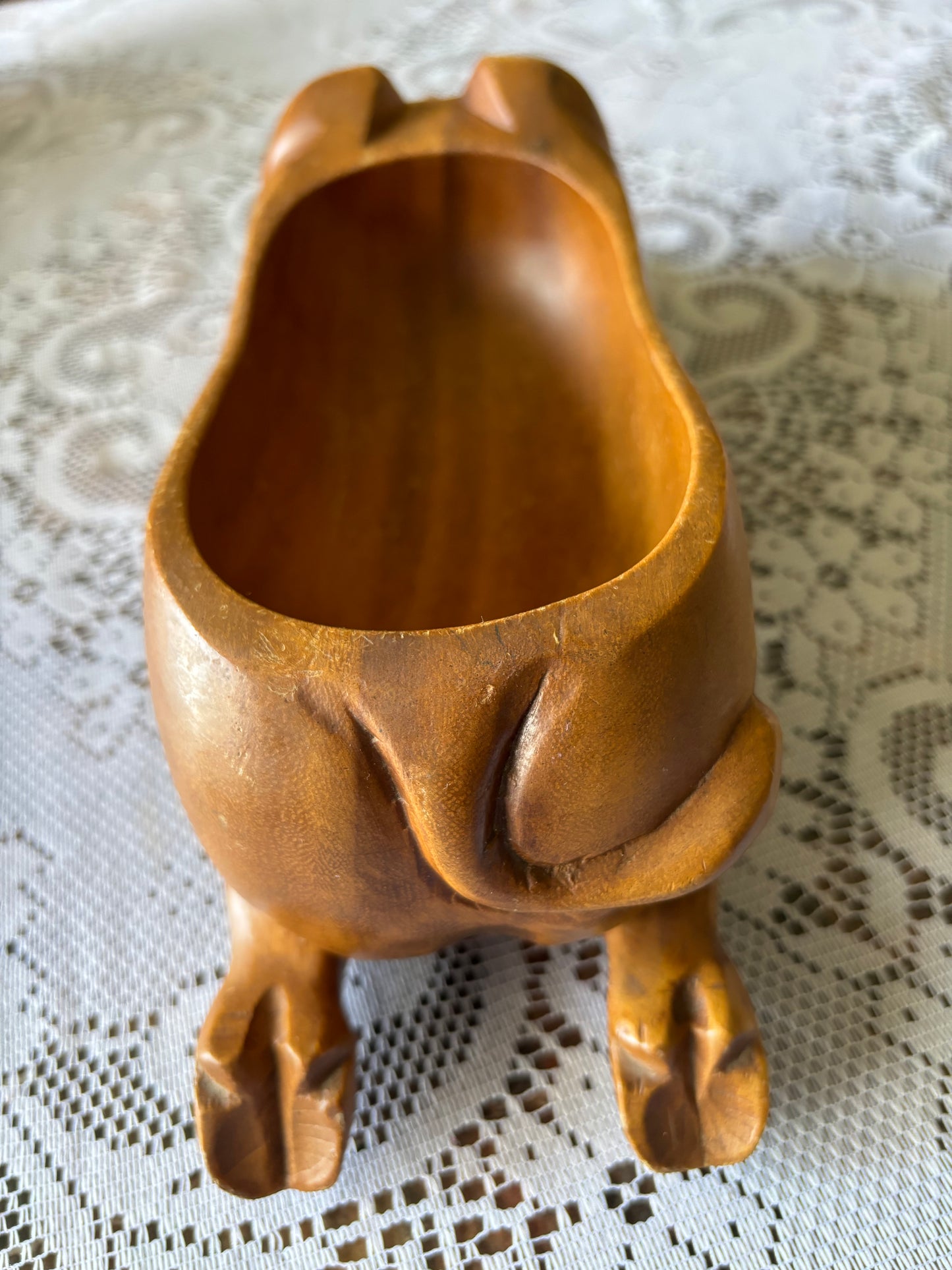 Vintage Wooden Pig Bowl/Planter