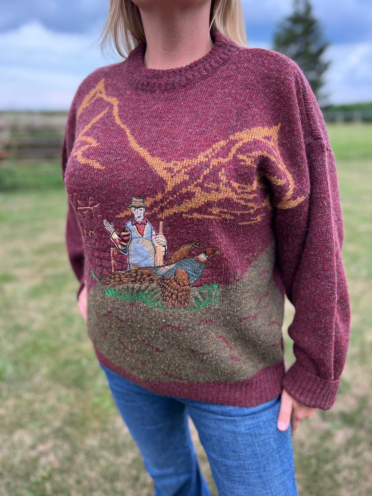 Vintage Men’s CC• Hughes Pheasant Hunting Pull Over Sweater