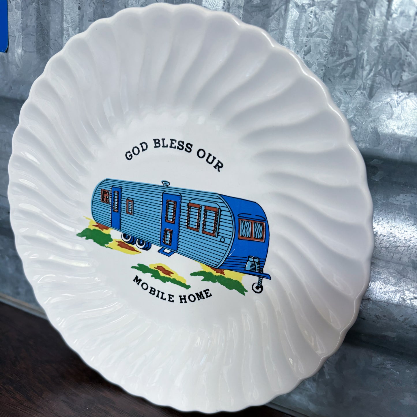 Vintage “God Bless Our Mobile Home” Collector Plate