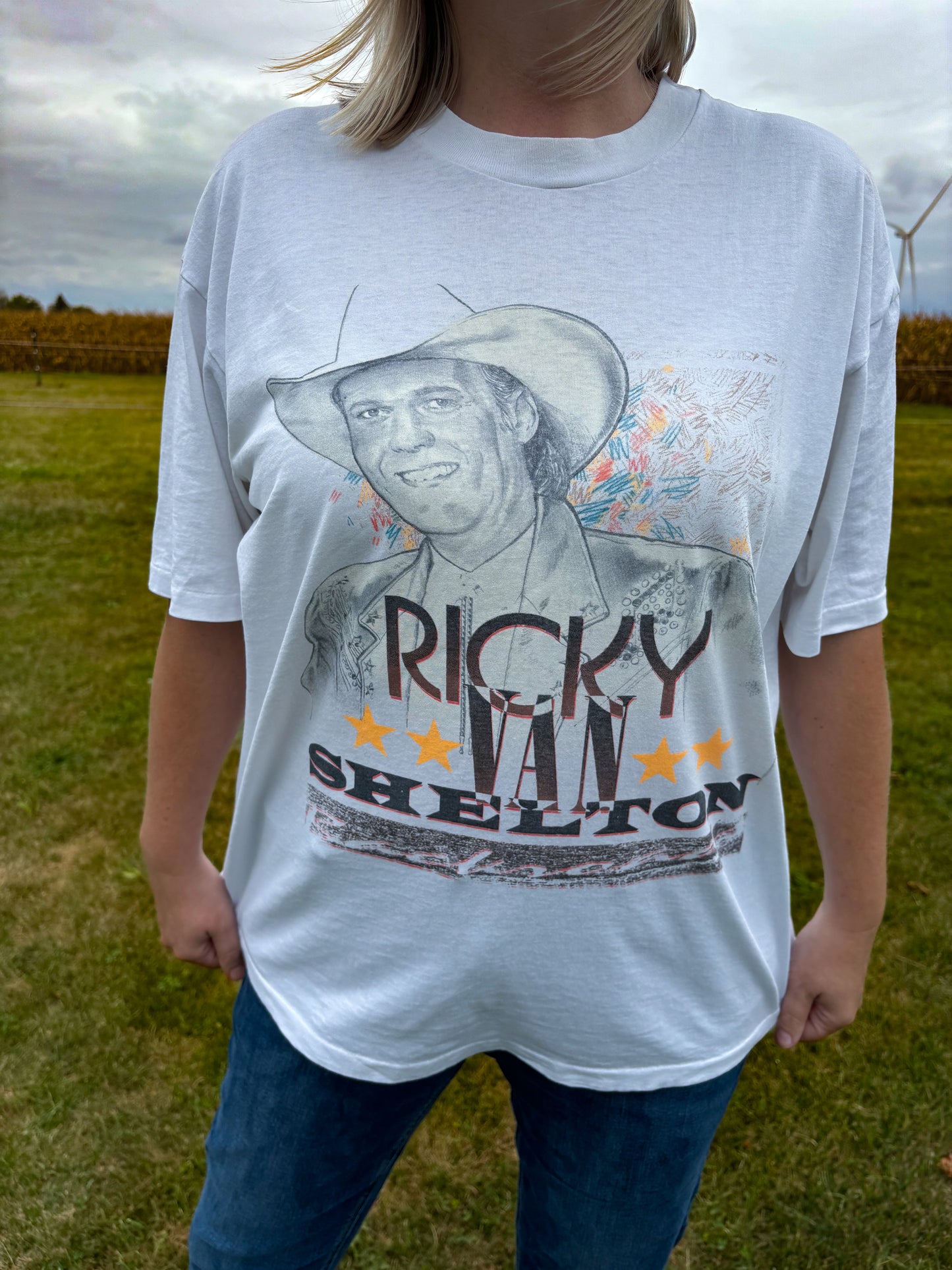 91’ Vintage Western Ricky Van Shelton Concert T-Shirt | I Am A Simple Man