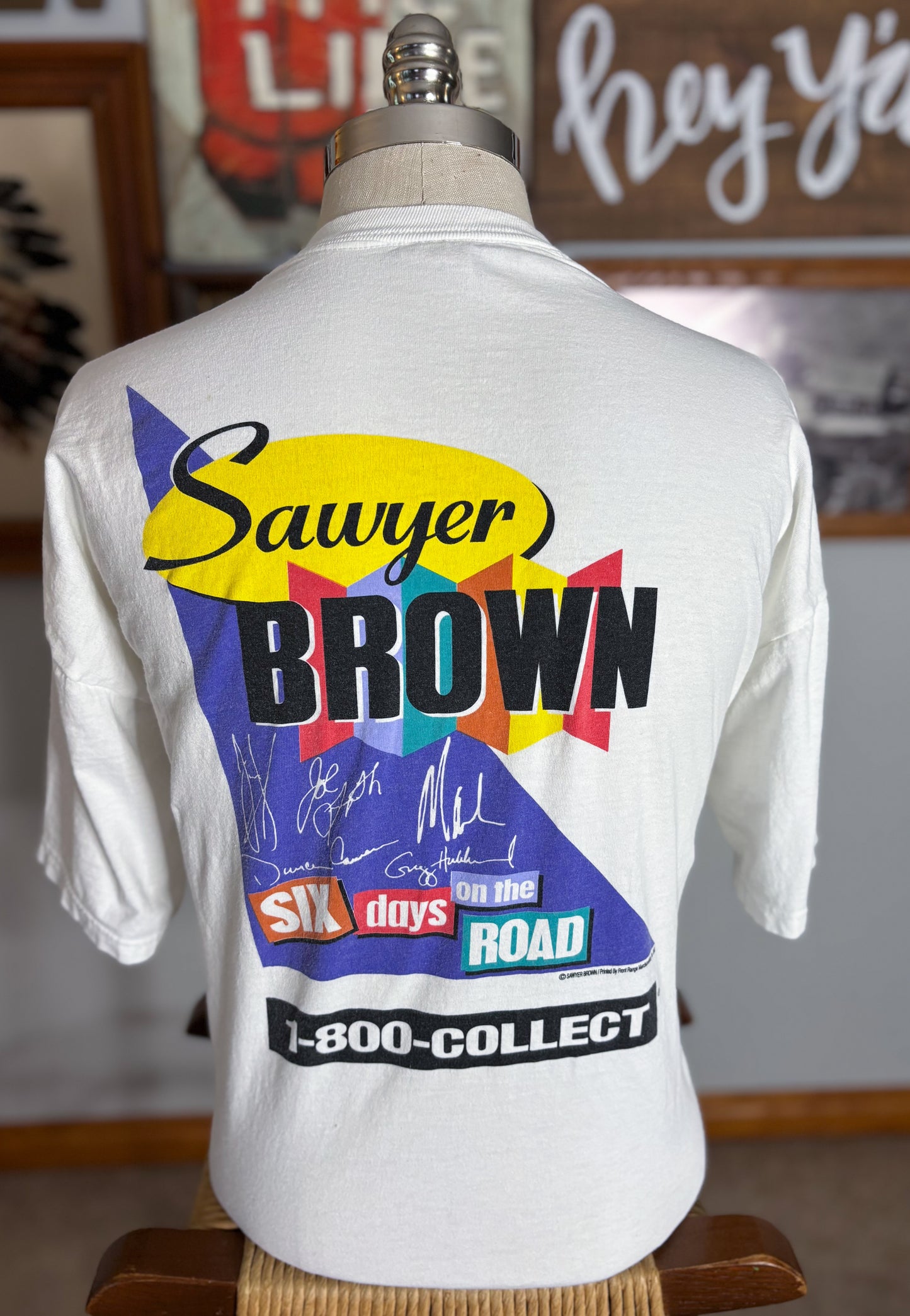 Vintage 1992 Sawyer Brown Six Days On The Road Tour T Shirt XL | Double Sided Graphic Jerzees USA Made Components