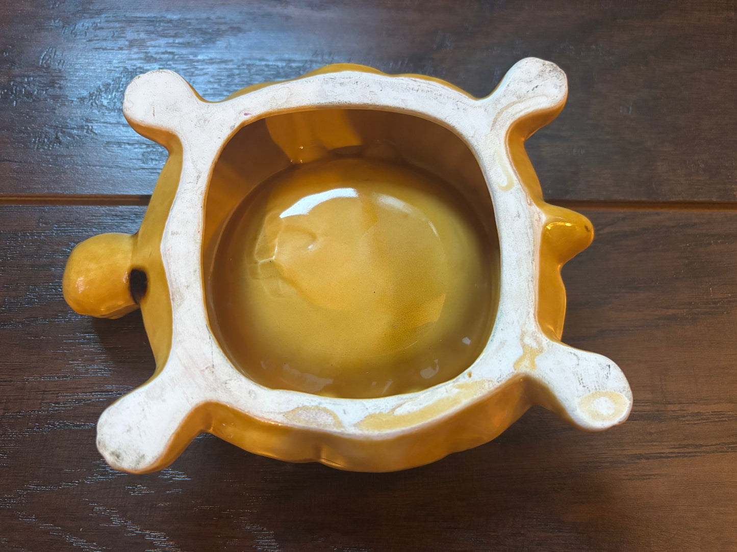 Vintage Texas Turtle Souvenir Ashtray | Mid Century Ceramic Brown Drip Glaze Ashtray | Lone Star State Travel Memorabilia | Retro Tobacciana