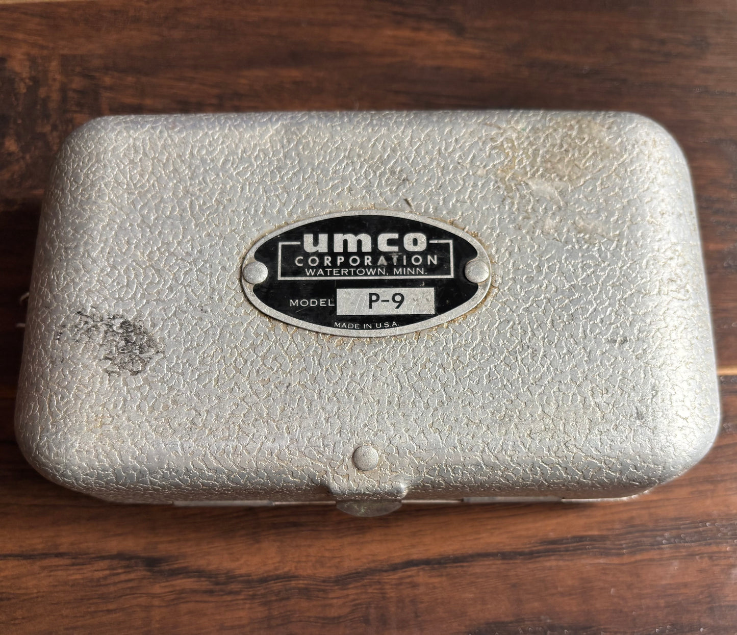 Vintage UMCO P-9 Aluminum Fishing Tackle Box with Lures | Double Sided Metal Tackle Box | Made in USA | 1970s Fishing Gear