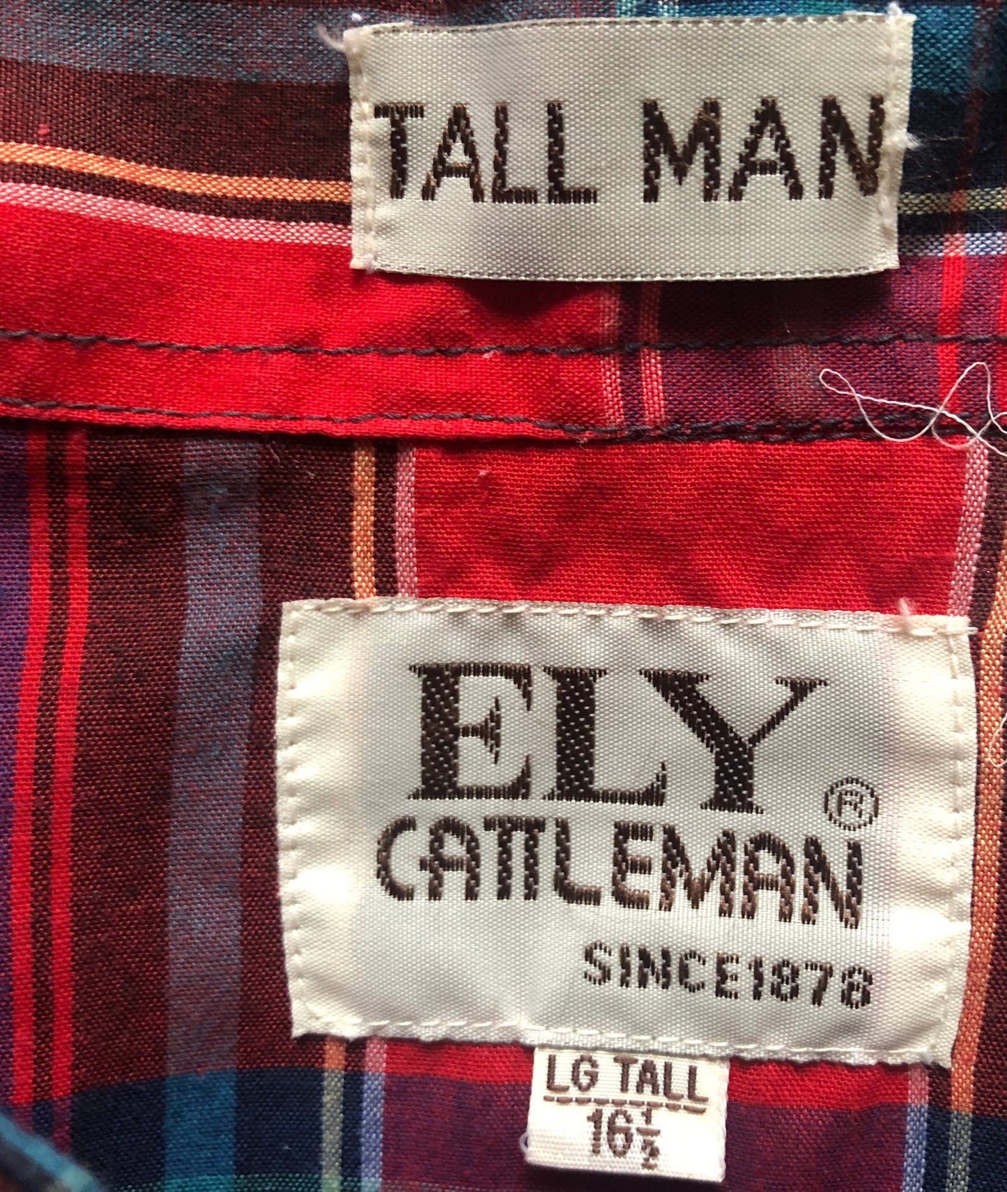 Vintage Western Men’s ELY Cattleman Plaid Shirt with Snap Buttons | Tall Man