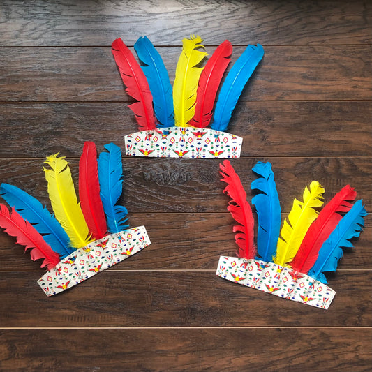 50’s Vintage Fillum Fun, Inc Feathered Headdress | Set of 3