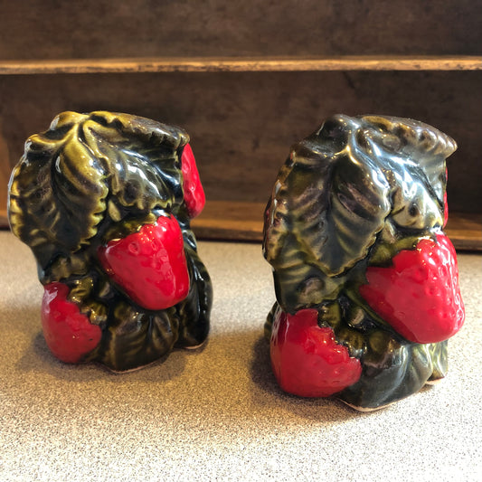 Vintage Howard Holt Strawberry Salt and Pepper Shakers