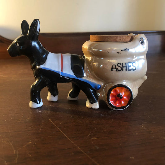 Vintage Tobacciana Ceramic Donkey Ashtray | Lustreware-Made in Japan