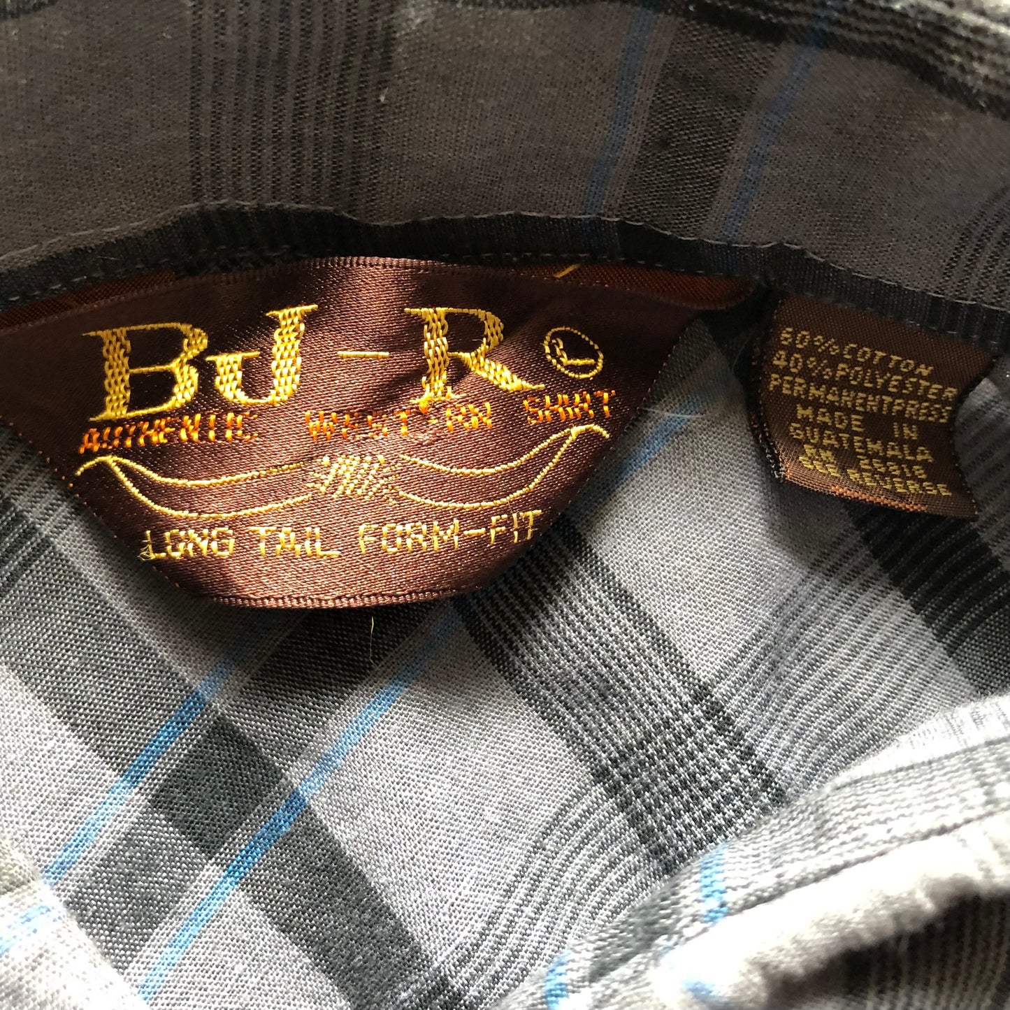 Vintage Men’s BJ-R Authentic Western Plaid Shirt with Snap Buttons