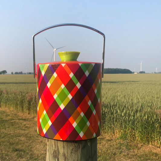 Vintage Western Retro Plaid Ice Bucket