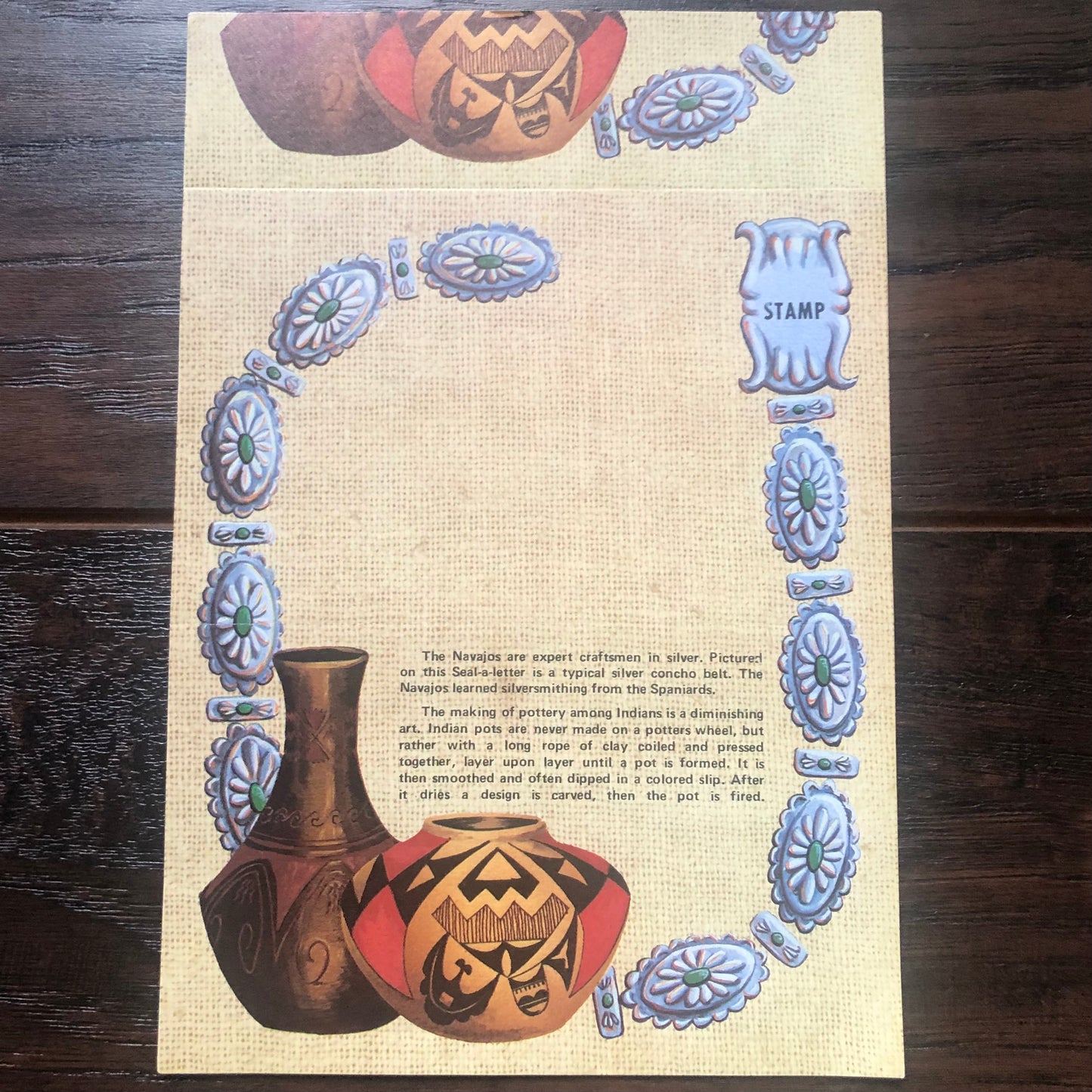 Vintage Southwestern Seal-A-Letter Stationary Set | Meza, Arizona