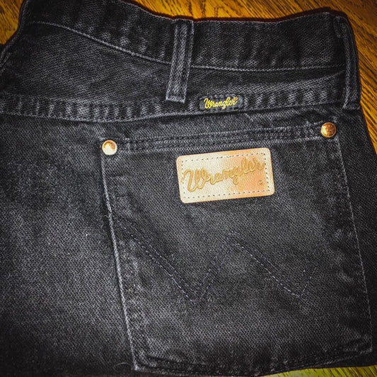 Vintage Black Bootcut Wrangler Jeans with Fading in Just The Right Spots!