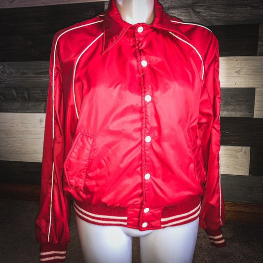 80's Vintage JC Penney's Lined Jacket with Cotton Knit Collar and Cuffs