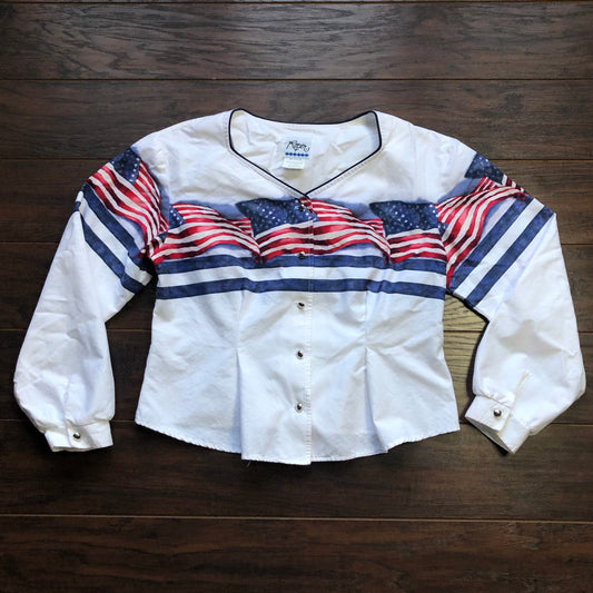 Vintage Western Women’s American Flag Roper Shirt | Made in USA