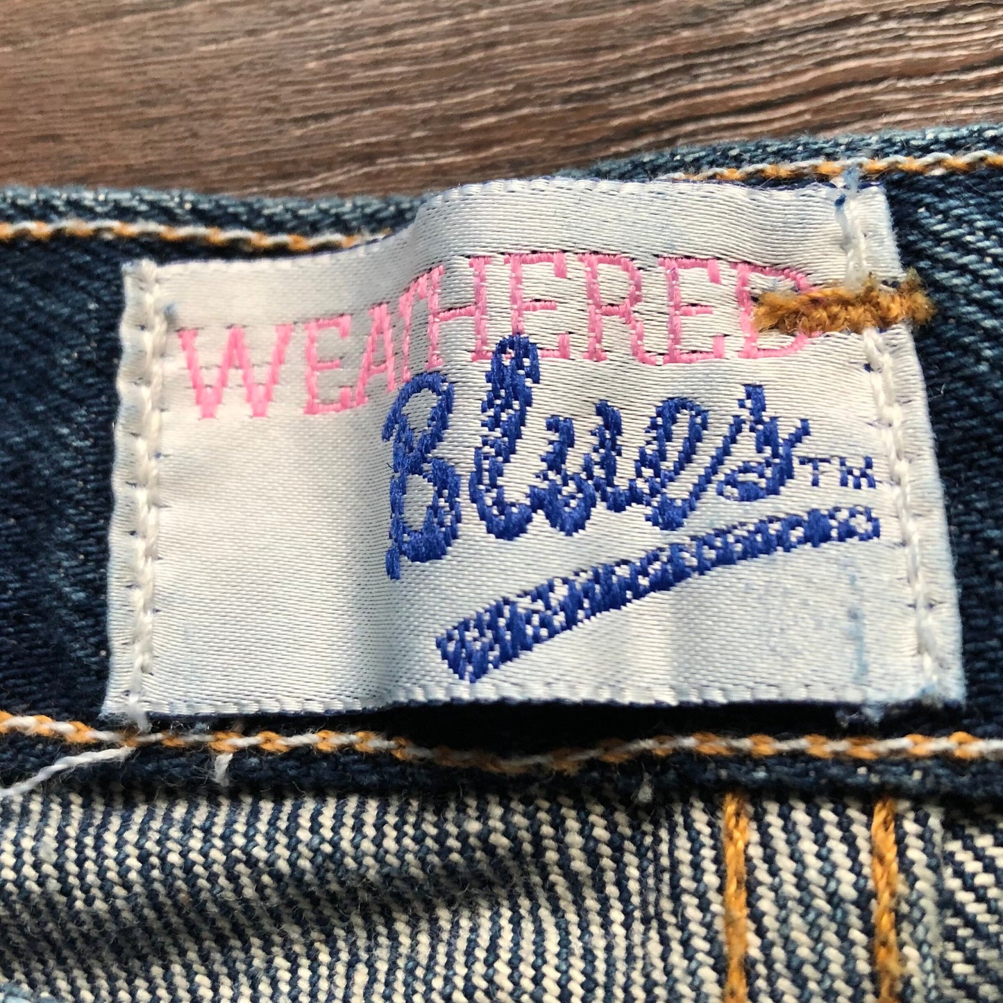 80’s Vintage Women’s Weathered Blues High Waisted Jeans with Patch on Back Pocket