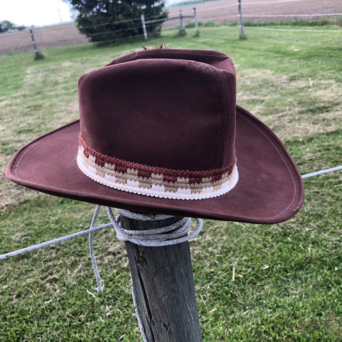 Vintage Western Cowboy Hat with Hatband and Feathers | United Haters Cap & Millinery Workers International Union