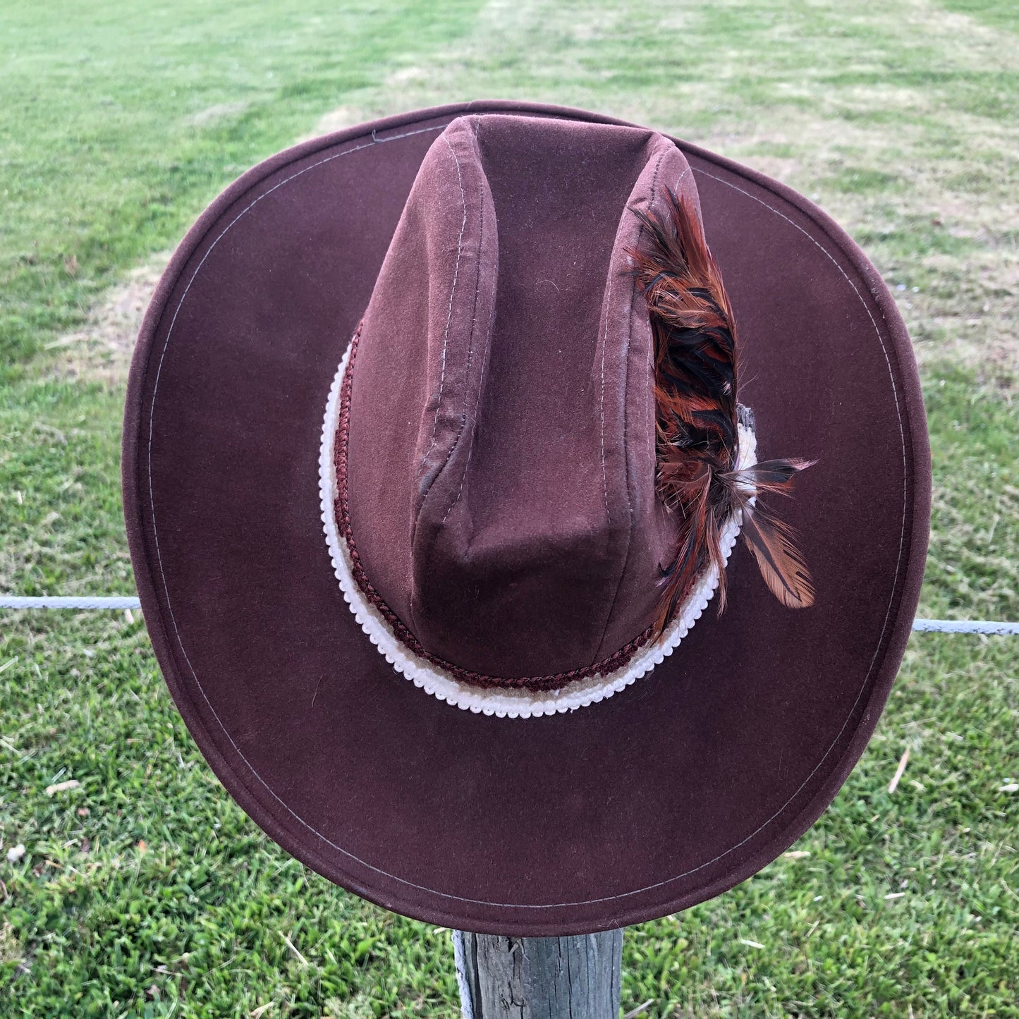 Vintage Western Cowboy Hat with Hatband and Feathers | United Haters Cap & Millinery Workers International Union