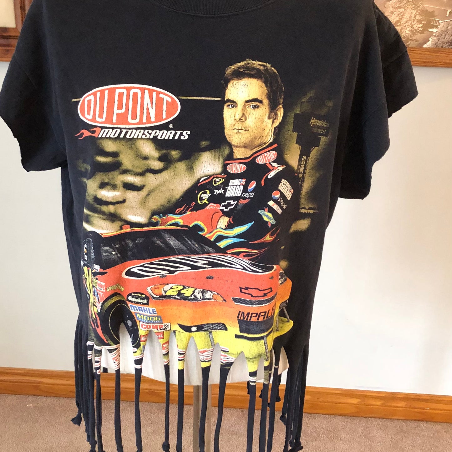 Cropped and Fringed Jeff Gordon #24 T-Shirt