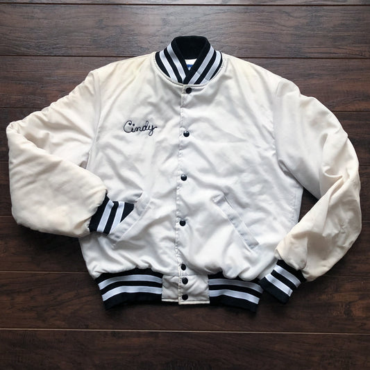 Vintage Three Rivers Construction Nylon Bomber Jacket “Cindy” | Midland, MI