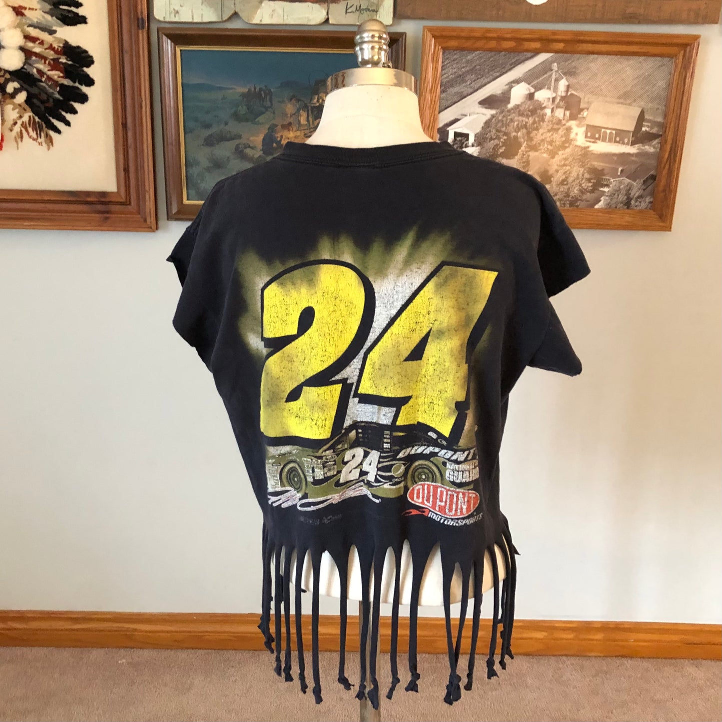 Cropped and Fringed Jeff Gordon #24 T-Shirt
