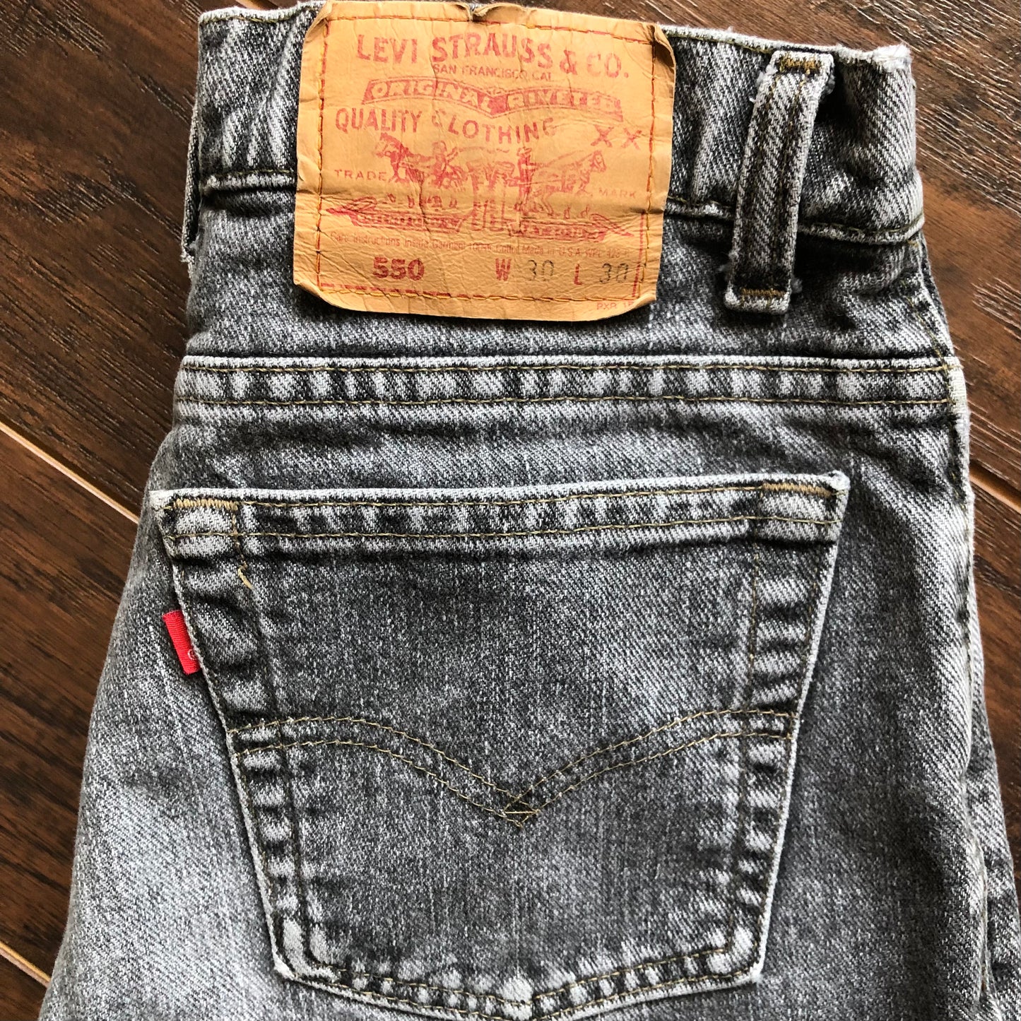 Vintage Women’s 550 Levi’s High Waisted Stone Washed Black Jeans