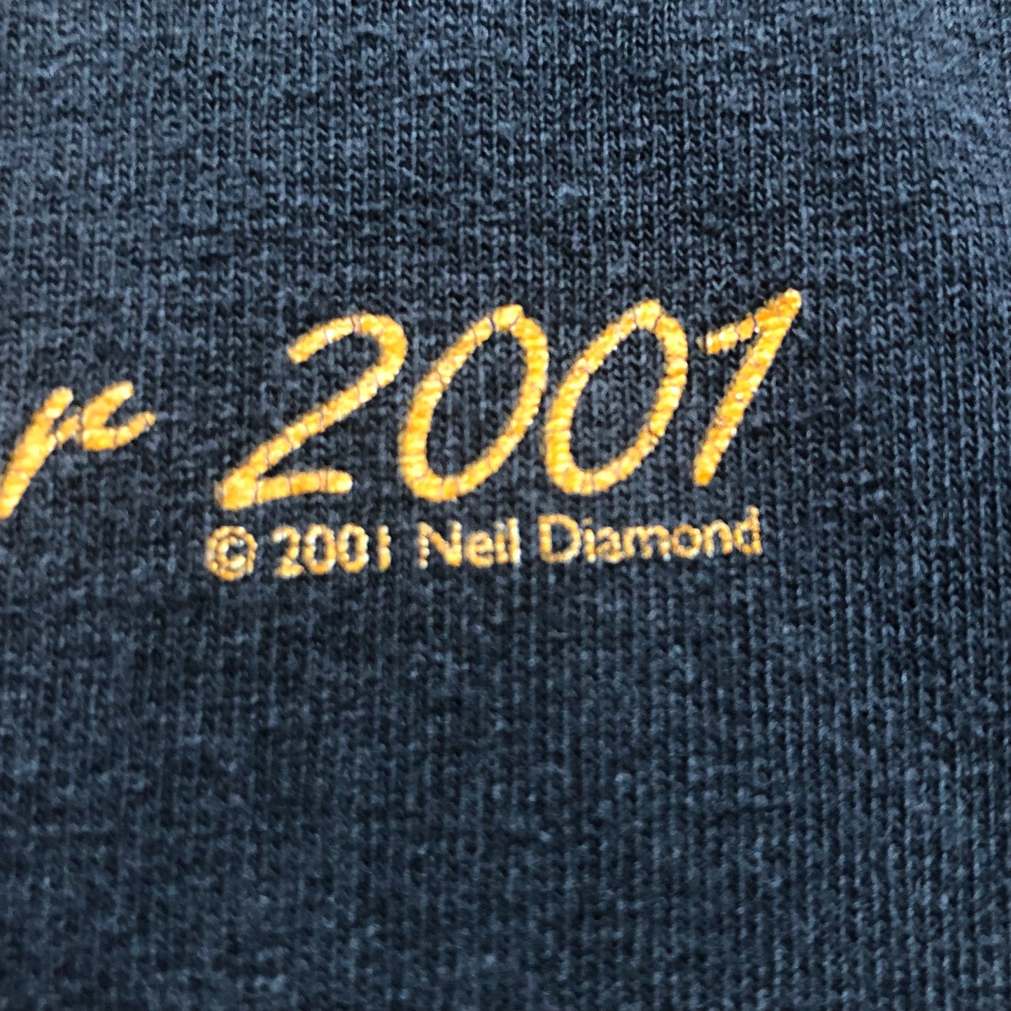 2001 Vintage Neil Diamond On Tour Concert T-Shirt