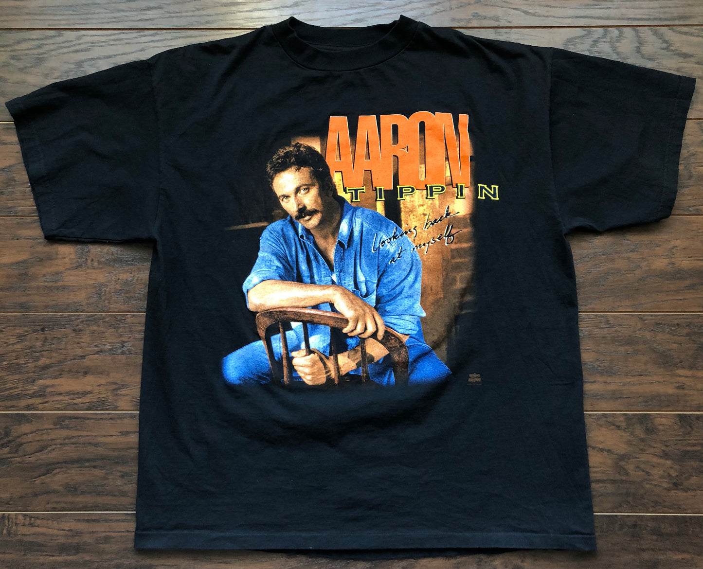 1995 Vintage Western Aaron Tippin “Looking Back At Myself” Country Concert Tour T-Shirt