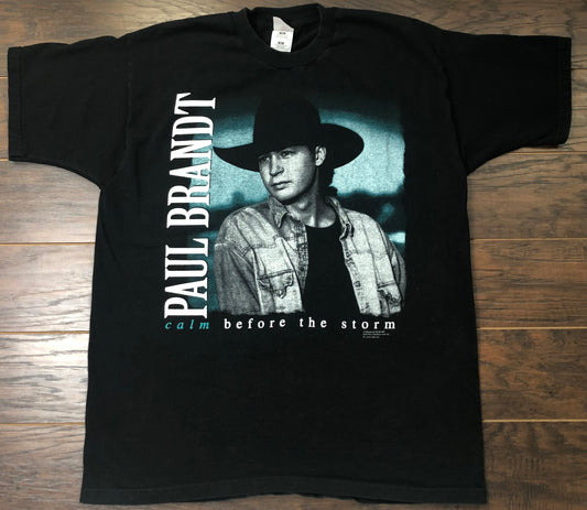 1997 Vintage Western Paul Brandt Calm Before the Storm Concert T-Shirt | Storm Front Tour