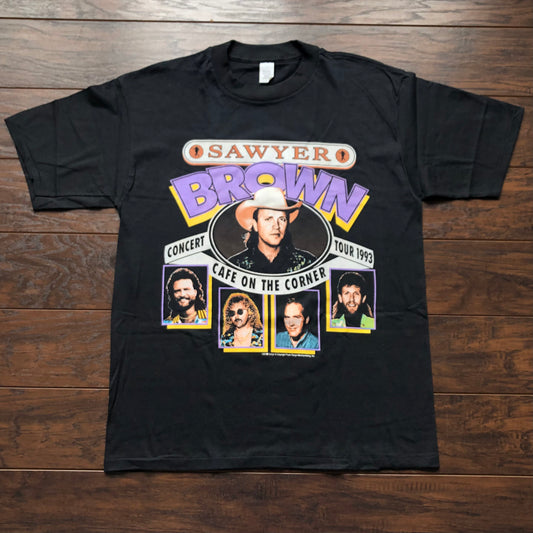 93’ Vintage Sawyer Brown “Cafe On The Corner” Country Concert T-shirt | Deadstock