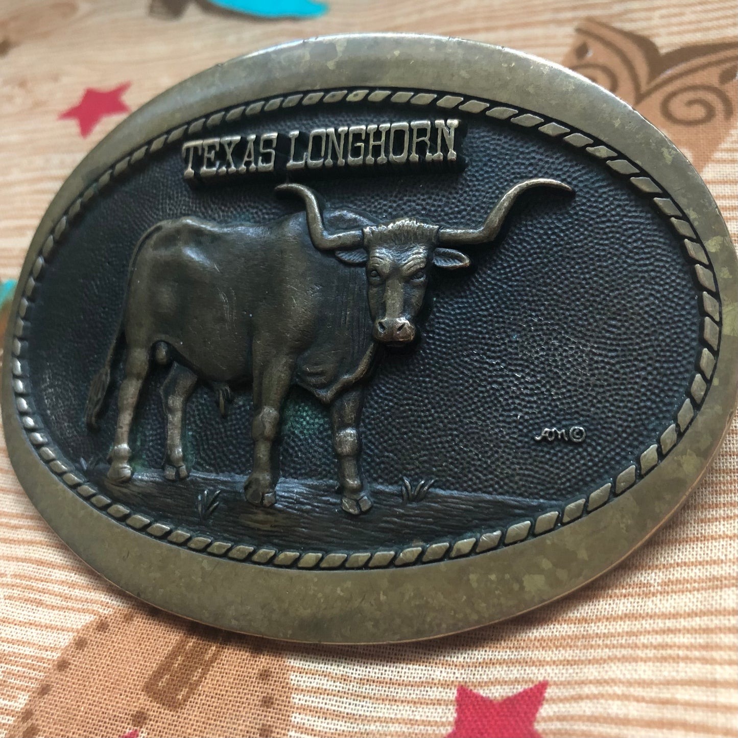 Vintage Western Solid Brass Texas Longhorn Belt Buckle First Edition | Award Design Medals, INC.